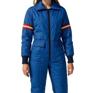 Vintage Ski Suit Zero Zone Blue Quilted Jumpsuit Snowsuit Winter Women's Medium